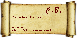 Chladek Barna névjegykártya